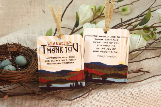 Fall Appalachian Mountains Thank You Tag GIft Tags (1 or 2 sided)