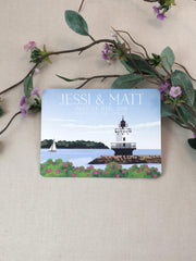 Maine Coast with Lighthouse Save the Date Postcards