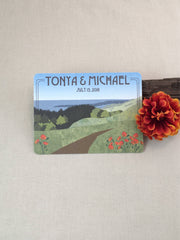 California Hills & Coast with Poppies Save the Date Postcards