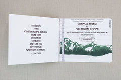 Leavenworth Winter Mountain Wedding with Snow 2pg Booklet Wedding Invitation with Online RSVP