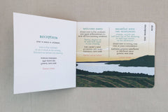 Seneca Lake Vineyard 4pg Livret Wedding Invitation with RSVP Postcard