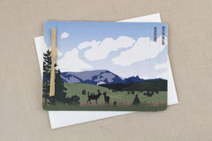 Montana Rocky Mountains Wedding Invitation - Vintage Montana with Elk 3pg Booklet Wedding Invitation with Online RSVP