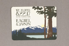 Olympic Mountains Washington Wedding Elopement Just Married Announcement Postcard // Olympic National Park Elopement