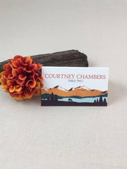 Rust Orange Colorado Rocky Mountains with Deer Escort/Seating Cards/Tented cards