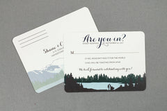 Whistler Mountain at Sunset 5x7 Invite with RSVP Postcard