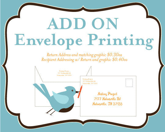 ADD: Envelope Return Address and/or Recipient Address Printing- Includes matching graphic