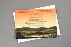 Fall Appalachian Mountains with Wildflowers at Sunset 5x7 Wedding Invitation
