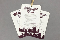 Welcome Y'all Nashville Skyline with Stars Welcome Bag Gift Tags