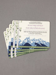 Blue Grand Tetons Wyoming 5x7 Wedding Invitation with A7 Envelopes