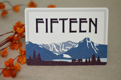 Wedding Sign Mount of the Holy Cross Colorado Rocky Mountains Blue, 5x7 FLAT Craftsman Table Number