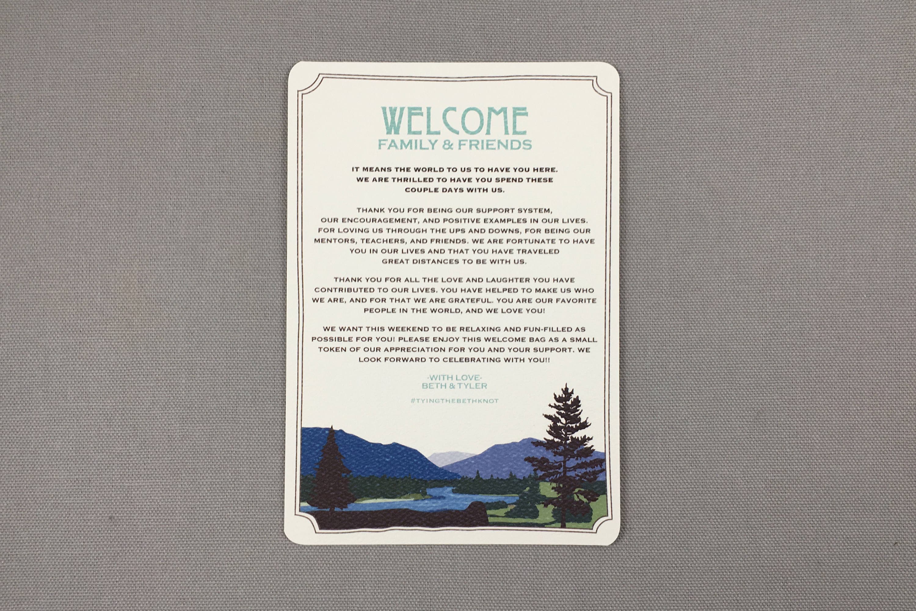 Montana Mountains with River 5x7 Welcome Bag Notecard