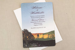 Fall Mountain Landscape Welcome Party 5x7 Wedding Invitation // Welcome to Westchester Wedding Party Invite - TE1