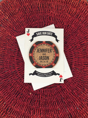 Casino Poker Cork Coaster Save the Date with A7 Envelopes - JA1