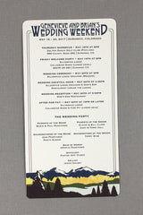 Rocky Mountains with Yellow Aspens 5x10 Wedding Program // Rustic Colorado Mountain Wedding Program - TE1