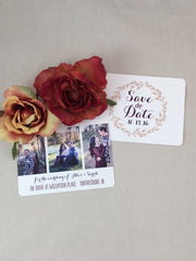 Fall Engagement Pictures Save the Date Notecards with A2 envelopes