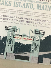 Vintage Peaks Island Portland Maine 5x7 Wedding invitation with A7 Envelopes -  BC1