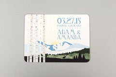 Colorado Save the Date Postcard - Longs Peak Winter Colorado Mountain Wedding Save the Date