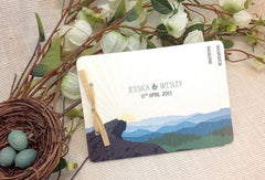 Blue Ridge Mountains Blowing Rock Landscape Booklet Wedding Invitation Livret