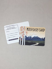 Fall Grand Tetons at Sunset 5x7 Wedding Invitation with RSVP card
