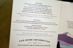 Rocky Mountains Colorado Purple Mountain Landscape 4pg Livret Wedding Invitation with RSVP Postcard // Deer in Meadow
