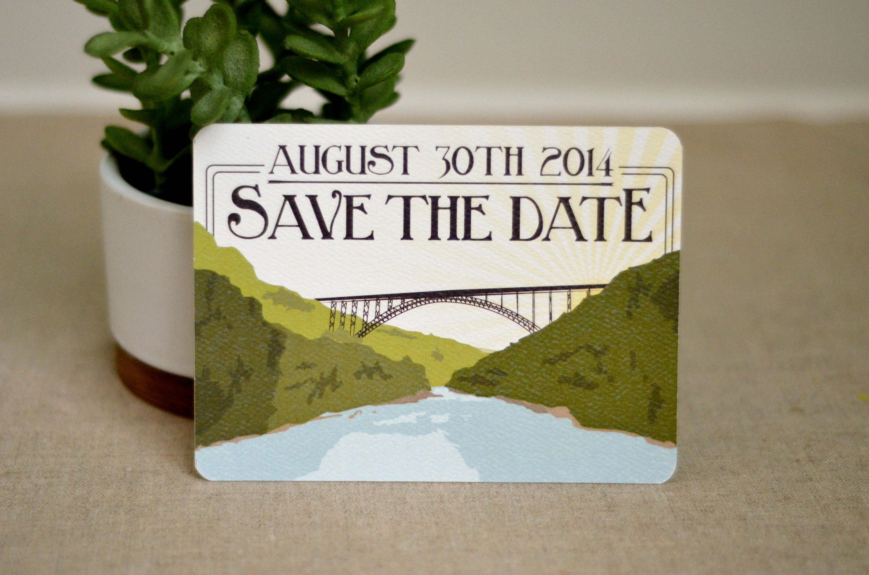 New River Gorge with Bridge West Virginia Save the Date Postcards