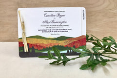 Fall Appalachian Mountains Rustic 2 Page Livret Wedding Invitation // Autumn // Fall Leaves // Tennessee // North Carolina - BC1