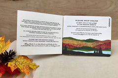 Fall Appalachian Mountains Rustic 2 Page Livret Wedding Invitation // Autumn // Fall Leaves // Tennessee // North Carolina - BC1