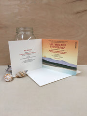 California Coast at Sunset 2 Page Livret Booklet Wedding Invitation with A7 Envelope