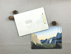 Yosemite Tunnel View Livret Wedding Invitation 3pg with Postcard RSVP // Yosemite Chapel Wedding Invitation Booklet