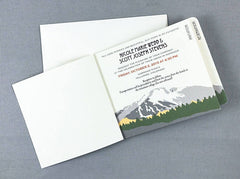 Pikes Peak Fall Aspens 3pg Livret Wedding Invitation with Tear-off RSVP Postcard and A7 Envelopes // Fall Colorado Mountain Wedding Invite