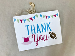 Touchdowns or Tutus Gender Reveal Folded Thank You Cards // Tutu and football thank you card