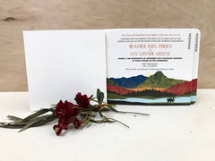 Colorful Fall Mount of the Holy Cross 3 Page Livret Wedding Invitation Booklet // Vail Colorado Fall Leaves with Moose