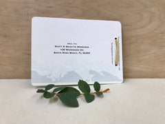 Grand Teton at Sunset with Aspens 4 Page Livret Wedding Invitation Booklet // Mountains and Birch Trees with Moose