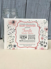 Vintage Blush Floral 5x7 Baby Shower Invite with A7 Envelopes  //DIY // Printable // Template - JA1