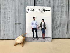 Wreath Photo Save the Date Postcard - Couple Engagement Save The Date Modern Wreath