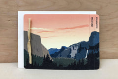 Yosemite Tunnel View with Waterfall at Sunset 3pg Livret Booklet Wedding Invitations - TE1