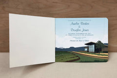 Sonoma Valley Vineyard 3pg Livret Booklet Wedding Invitation // California Vineyard Wedding Invite