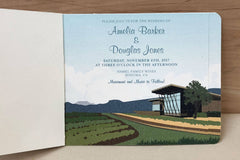 Sonoma Valley Vineyard 3pg Livret Booklet Wedding Invitation // California Vineyard Wedding Invite