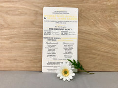 Rustic Modern Yellow and Gray Flat 5x8 Wedding Ceremony Program (2-sided)