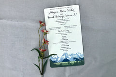Grand Teton Mountains with Dancing Couple Flat Wedding Programs (2-sided)