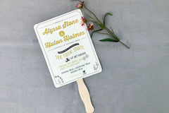 Whimsical Rustic Sunflower Yellow Wedding Ceremony Program Fans // Outdoor Wedding Program Fans // Fully Assembled
