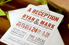 Virginia Hatch Show Inspired Fall Appalachian Mountains 5x7 Wedding Invitation with Envelope 2-Sided Invitation // BP1