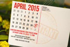 Graduation Save the Date Stamp Invitation Postcard with Calendar // Graduation Announcement Rustic Stamp
