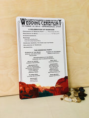 Zion Canyon 5X8 Wedding Ceremony Program // Zion National Park Wedding Program // Utah Outdoor Canyon Wedding