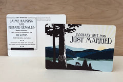 New River Gorge Just Married Elopement Announcement Postcard // Mountain Wedding Elopement Postcard