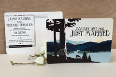 New River Gorge Just Married Elopement Announcement Postcard // Mountain Wedding Elopement Postcard