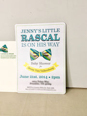 Little Rascal Vintage Bowtie Baby Boy Shower Invitation //DIY // Printable // Template