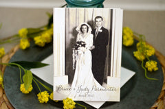 Vintage Wedding 65 Year Wedding Anniversary Greeting Card Invitation (A7 Broad fold) with Envelope