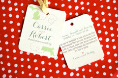 Rustic Two States & Heart Green and Pink Gift Tags 2-sided // Double sided Thank You Tags // BP1