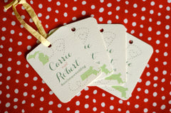 Rustic Two States & Heart Green and Pink Gift Tags 2-sided // Double sided Thank You Tags // BP1